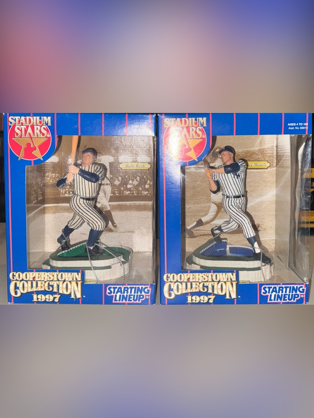 Stadium Stars Cooperstown Collection 1997 Baseball Figures  Ruth & Mantle